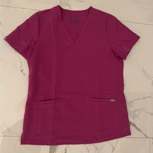 Figs Women’s V-Neck Scrub Top in Ultraberry